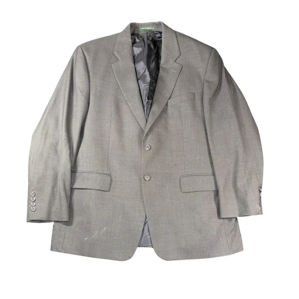 Lauren Ralph Lauren Blazer Mens 44R Gray 100% Wool Two Button Sport Coat Lined